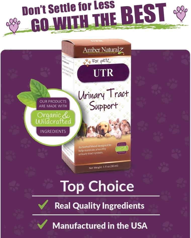 Pet Herbal Supplement for Urinary Tract Health - Supports Bladder Function in Dogs, Cats, Birds, Guinea Pigs, and Rabbits - 1oz Bottle - Made in USA