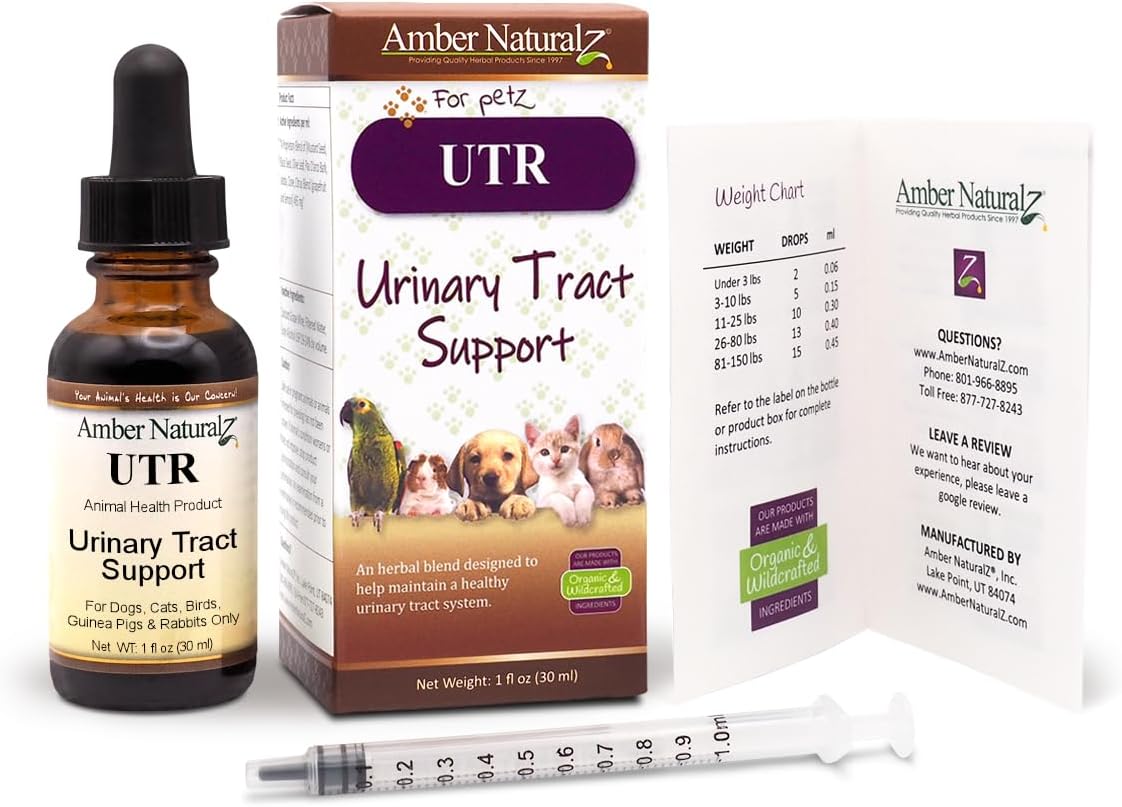 Pet Herbal Supplement for Urinary Tract Health - Supports Bladder Function in Dogs, Cats, Birds, Guinea Pigs, and Rabbits - 1oz Bottle - Made in USA