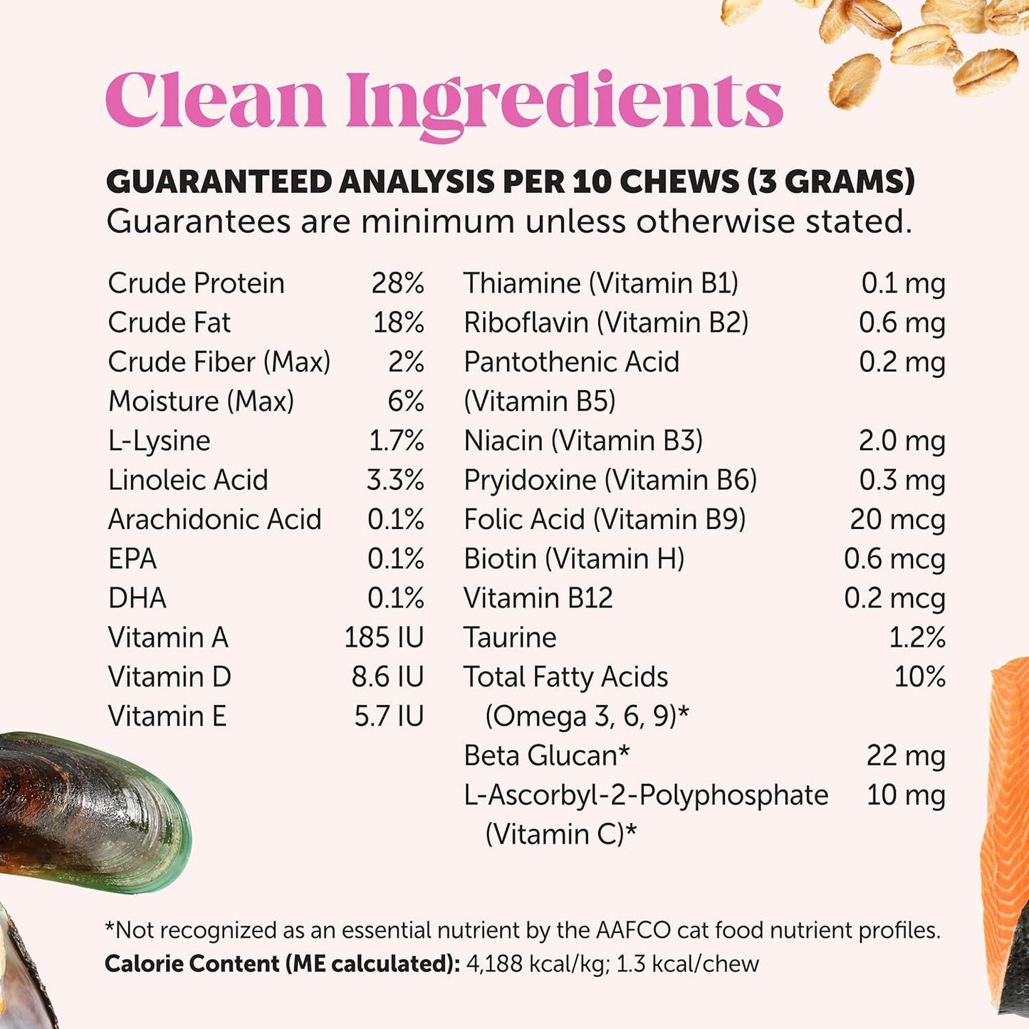 Pet Honesty Cat Multivitamin Crunchy & Creamy Chews - Cat Treats for Health + Immune Support, Joint Care, Skin & Coat Health, Digestive Health - Omega 3s, Lysine & Probiotic Vitamins - 30 Day Supply