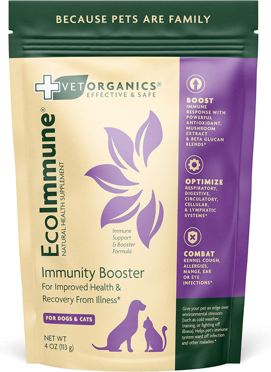 Pet Immune System Support Supplement - Natural Ingredients for Healthy Dogs & Cats - Easy to Add to Food - 4 oz
