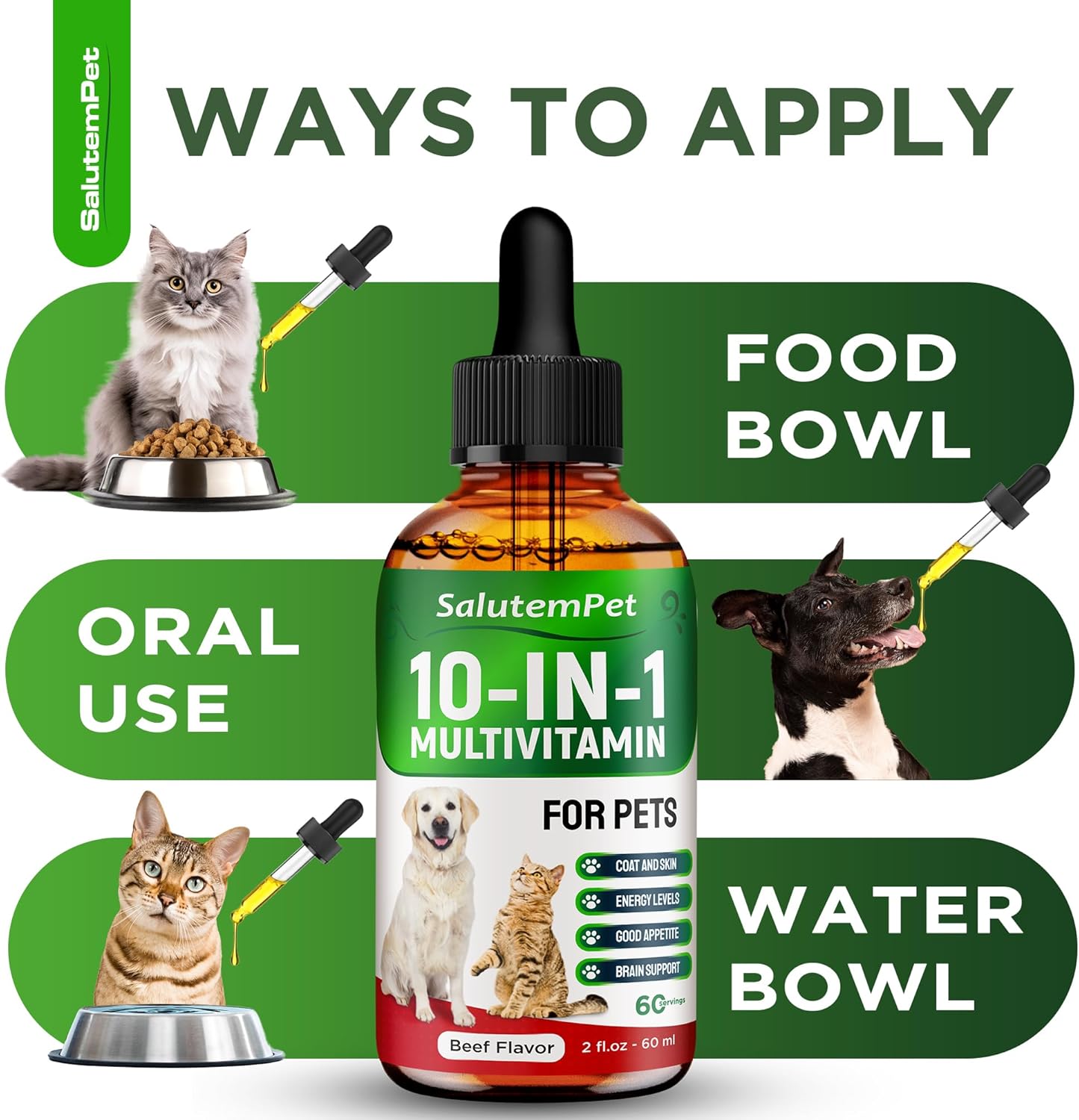 Pet Liquid Multivitamin for Dogs and Cats - 2 Pack | Vitamin for Pets - Cat Supplements for Health and Wellness