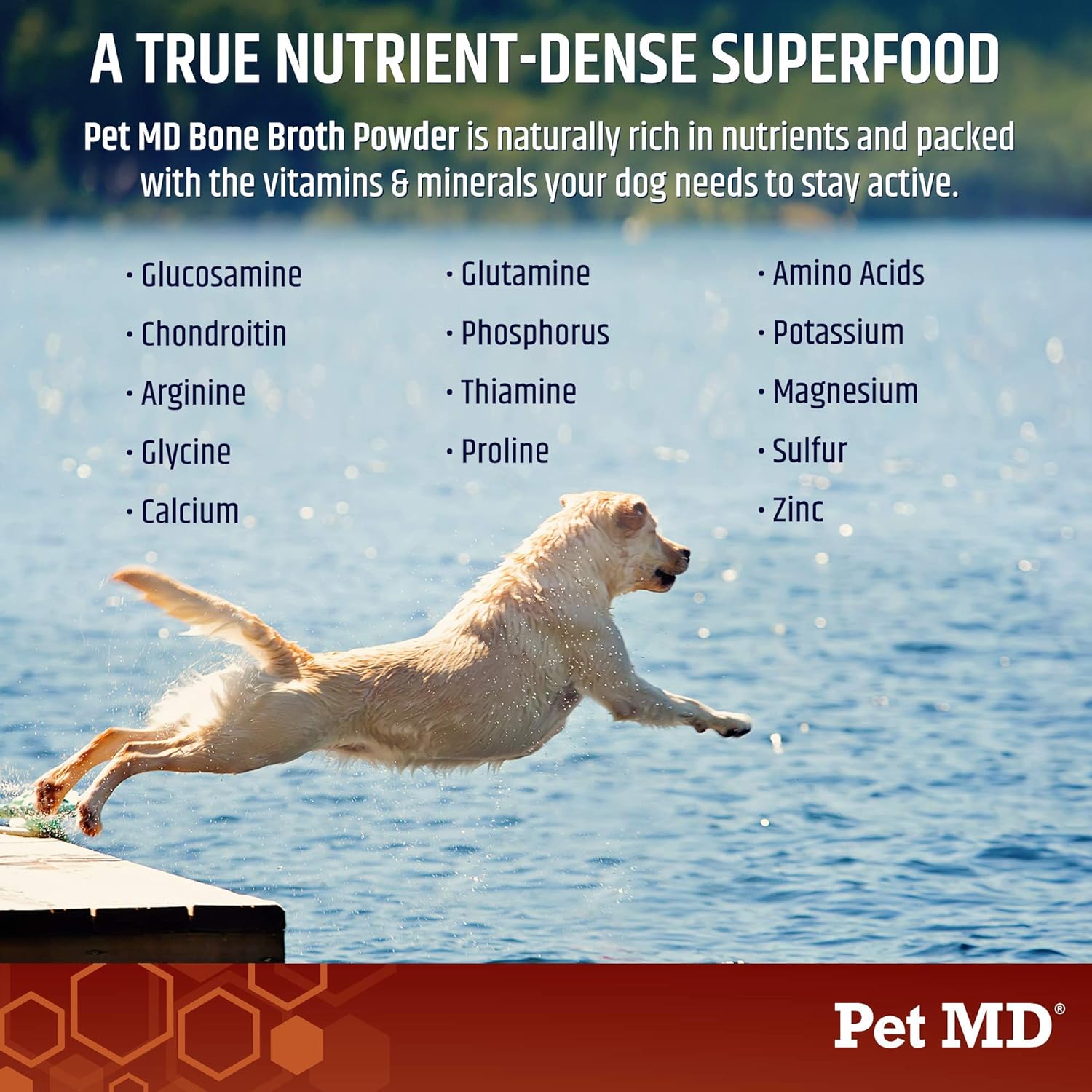 Pet MD Elk Bone Broth Dog Food Topper - Supports Joints & Digestion - 4 oz