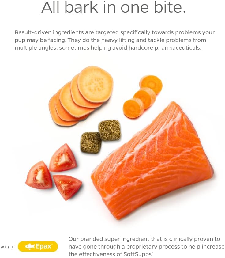 Pet Parents® Skin & Coat SoftSupps® Dog Supplement with Omega 3 Fish Oil, Vitamin E, Biotin - 90ct Skin Vitamins for Itch Relief & Skin Care