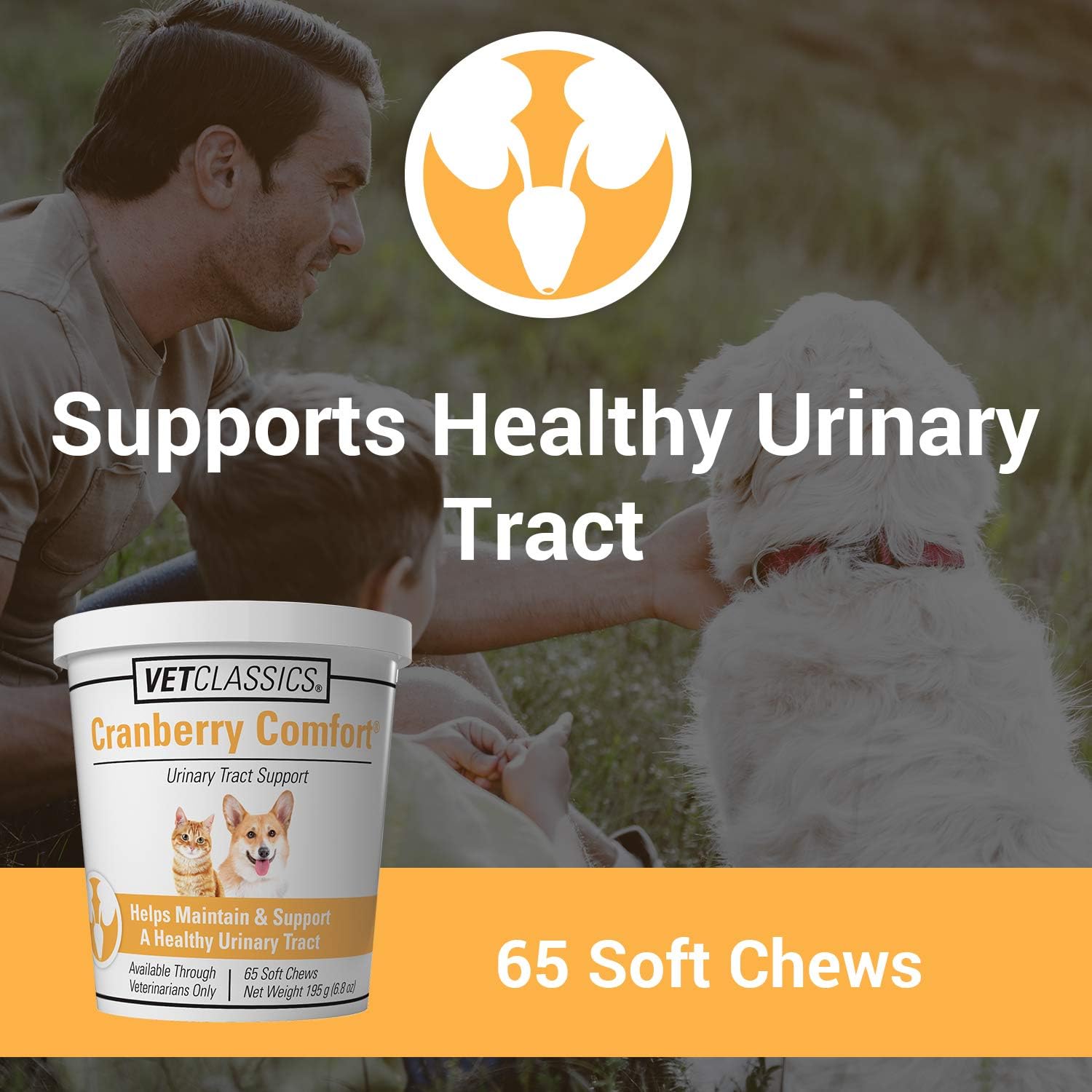 Pet Supplement for Urinary Tract Health - Cranberry Comfort Soft Chews for Dogs and Cats - Supports Bladder Control and Incontinence - 65 Count