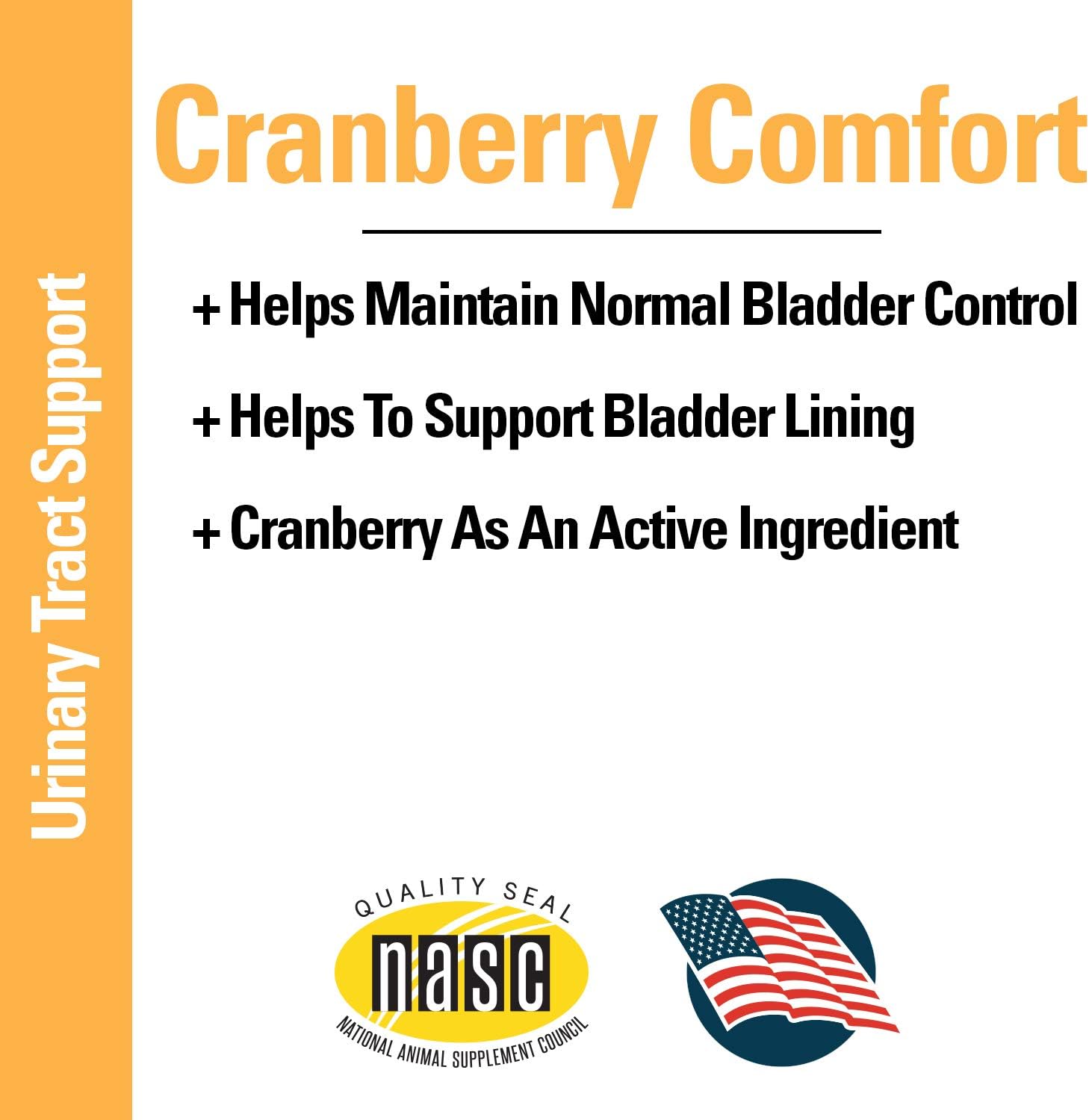 Pet Supplement for Urinary Tract Health - Cranberry Comfort Soft Chews for Dogs and Cats - Supports Bladder Control and Incontinence - 65 Count