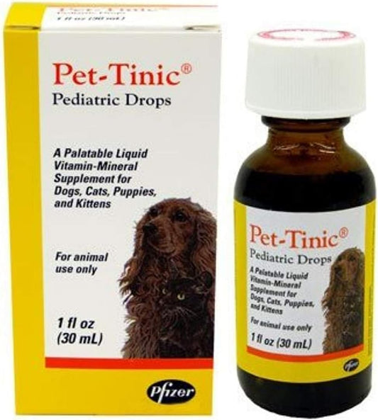 Pet-Tinic Pediatric Drops for Dogs, Cats, Puppies & Kittens - 1 oz (30 ml)