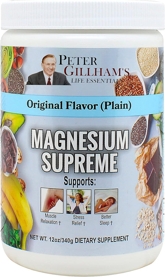 Peter's Choice Magnesium Supreme: Natural Non-GMO Vegan Supplement for Better Sleep and Relaxation - 12oz, 75 Servings