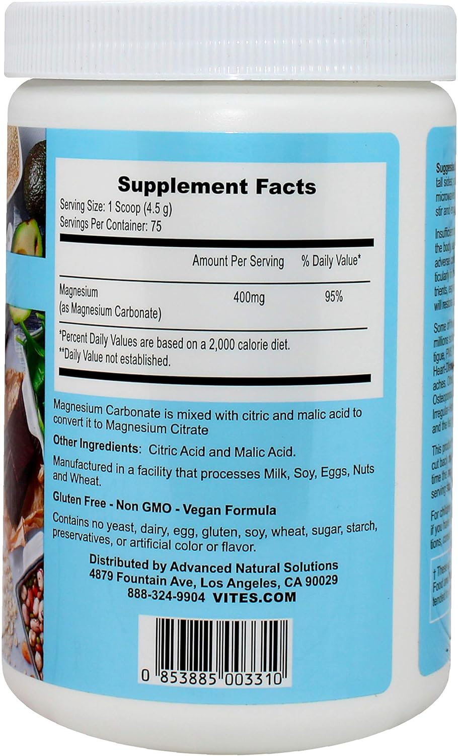Peter's Choice Magnesium Supreme: Natural Non-GMO Vegan Supplement for Better Sleep and Relaxation - 12oz, 75 Servings