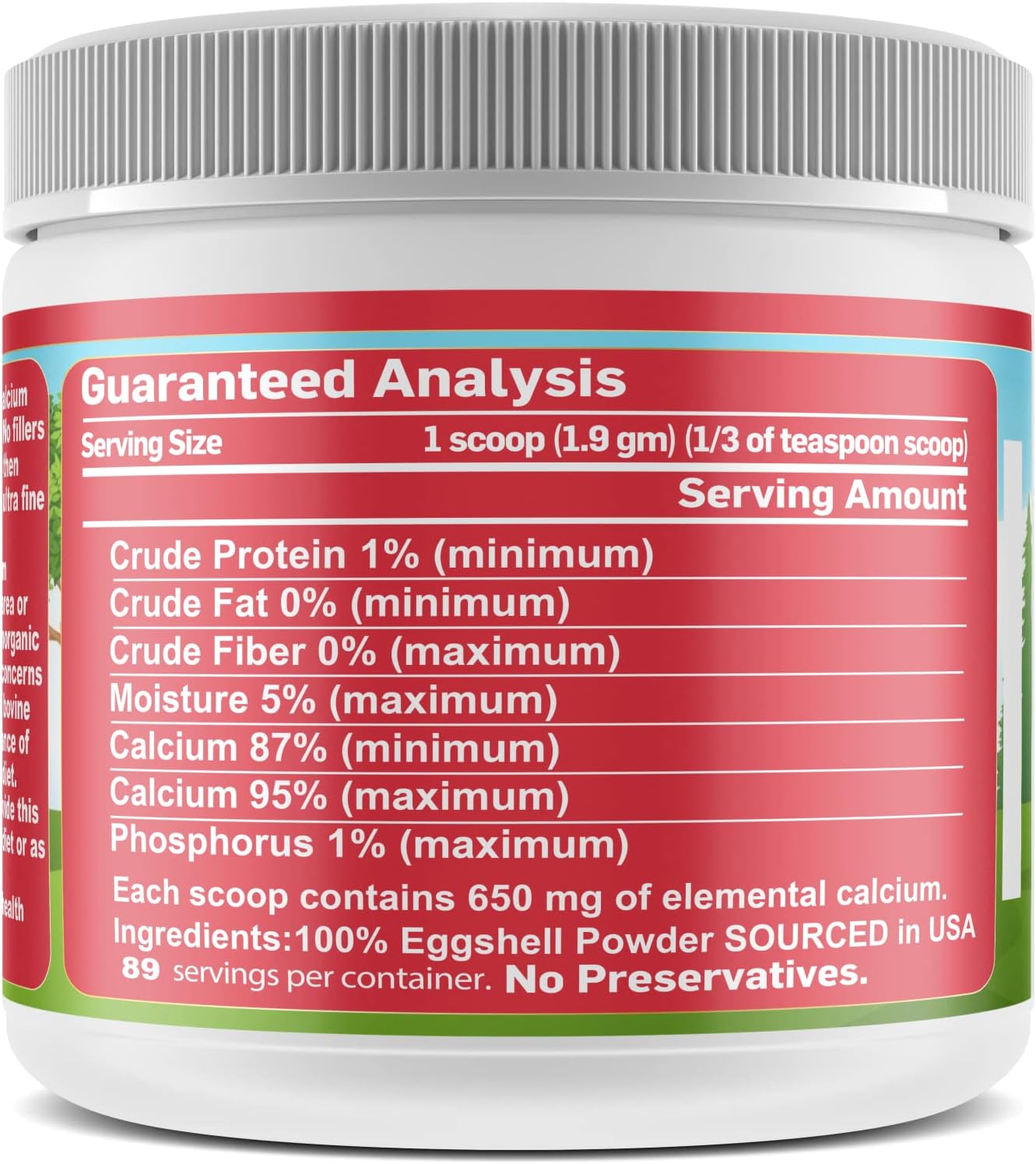 Pet's Friend Eggshellent Calcium 6oz - Calcium Supplement for Dogs and Cats - Natural Hip & Joint Support - Fine Eggshell Powder - No Additives - Dietary Supplement