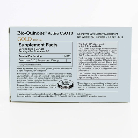 Pharma Nord Bio-Quinone Coenzyme Q10 100mg Softgels - High Absorption Antioxidant for Energy, Heart Health, and Fertility Support - 60 Count