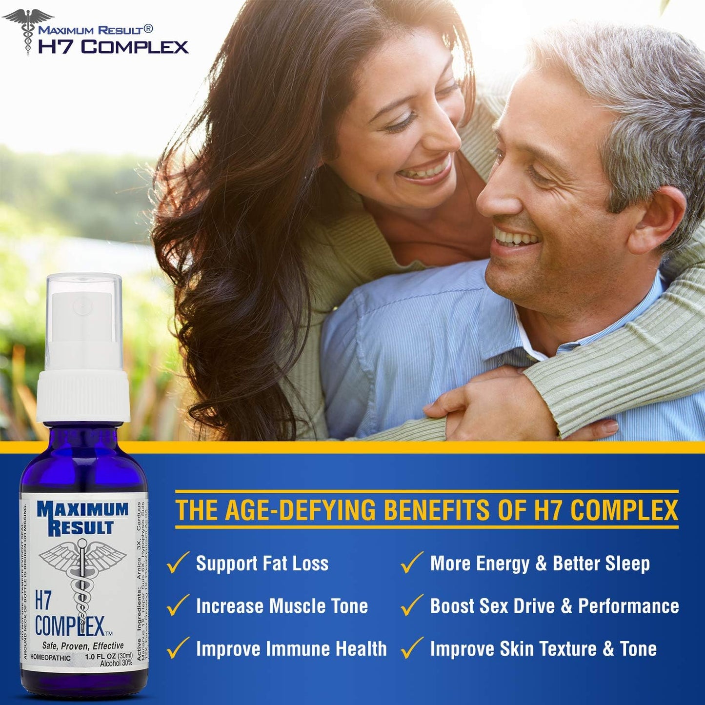 Pharmaceutical Grade H7 Complex: Natural Anti-Aging Formula for Slimming Formula, Energy Boost, and Muscle Tone - 3-Month Supply