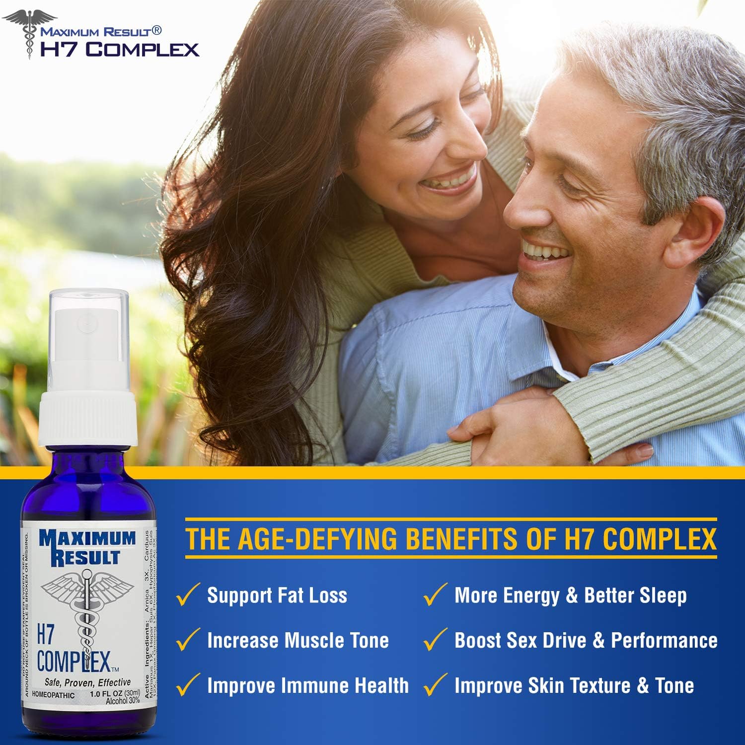 Pharmaceutical Grade H7 Complex: Natural Anti-Aging Formula for Slimming Formula, Energy Boost, and Muscle Tone - 3-Month Supply