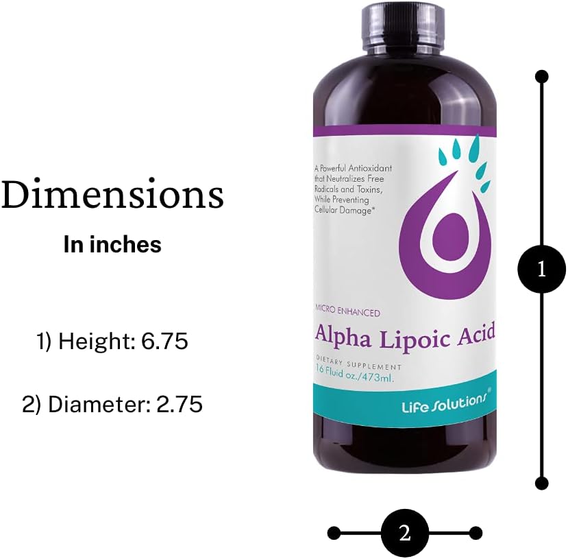 Pharmacist Formulated Alpha Lipoic Acid Liquid Supplement - 50mg ALA per Serving - Antioxidant-Rich - Rapid-Sorb Technology - 16 fl. oz.