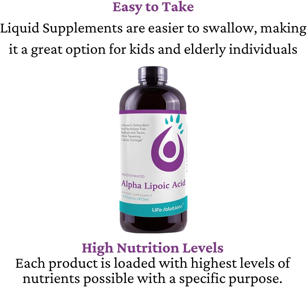 Pharmacist Formulated Alpha Lipoic Acid Liquid Supplement - 50mg ALA per Serving - Antioxidant-Rich - Rapid-Sorb Technology - 16 fl. oz.