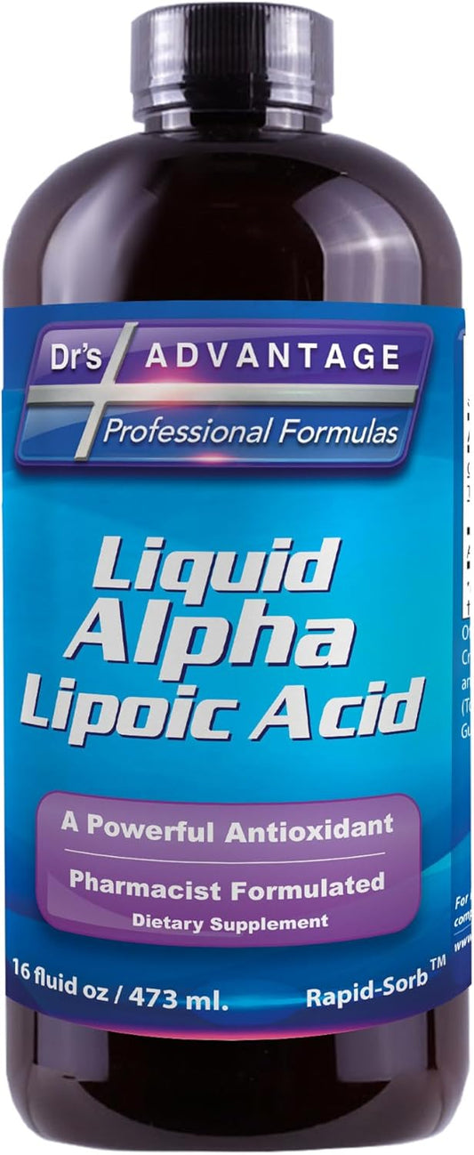 Pharmacist Formulated Liquid Alpha Lipoic Acid Supplement - 50mg ALA per Serving - Antioxidant-Rich - Rapid-Sorb Technology - 16 fl. oz. Bottle