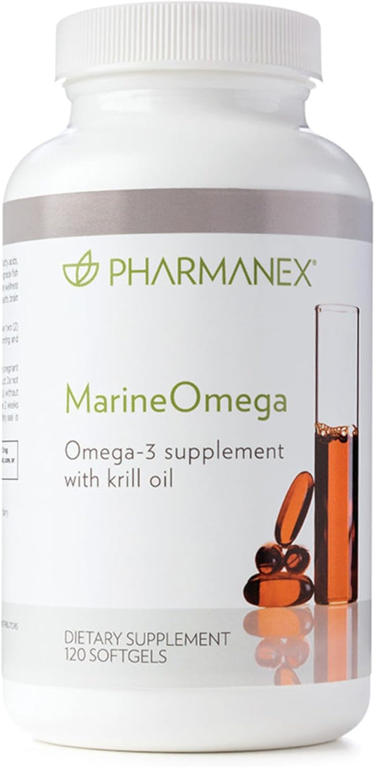 Pharmanex Marine Omega-3 & Krill Oil Supplement, 1200mg DHA & EPA, 120 Softgels, Heart, Brain, Joint, Health Support