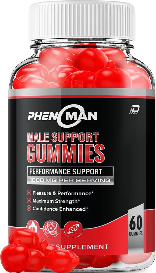 Pheno Man Max Performance Gummies - Advanced Formula for Muscle Growth & Health Support (1 Pack, 60 Gummies)