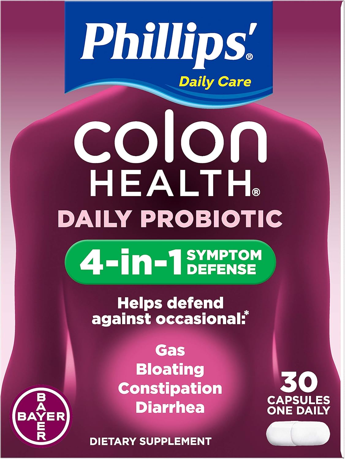 Phillips' Colon Health Probiotic Capsules, 30-Count Bottles - Bulk Pack Savings (Pack of 4)