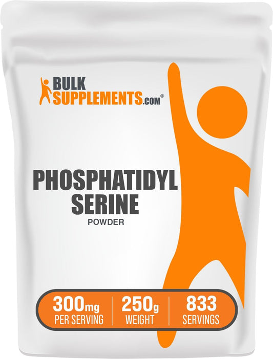 Phosphatidylserine Powder Supplement - 300mg per Serving - Soy Bean Sourced - 250g (8.8 oz) Pack