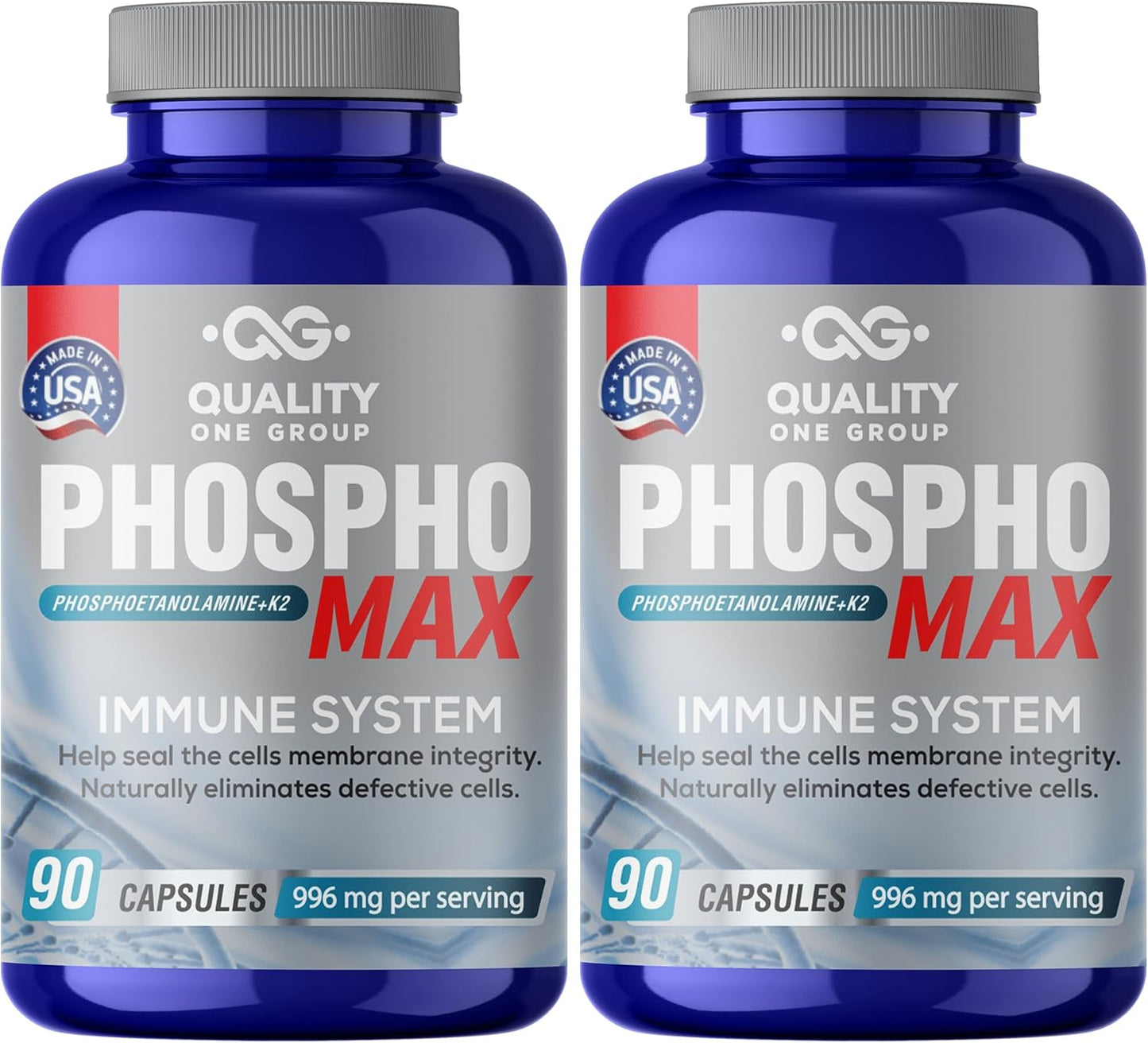 Phosphomax Fosfoetanolamina Capsules - Natural Immune System Booster with 26 Years of Research - 180 Count
