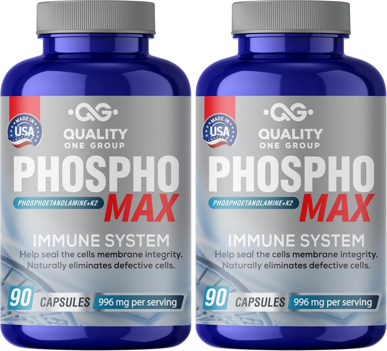Phosphomax Fosfoetanolamina Capsules - Natural Immune System Booster with 26 Years of Research - 180 Count