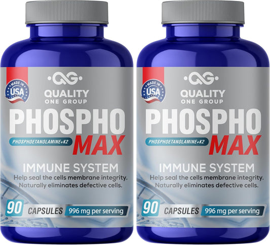 Phosphomax Fosfoetanolamina Capsules - Natural Immune System Booster with 26 Years of Research - 180 Count