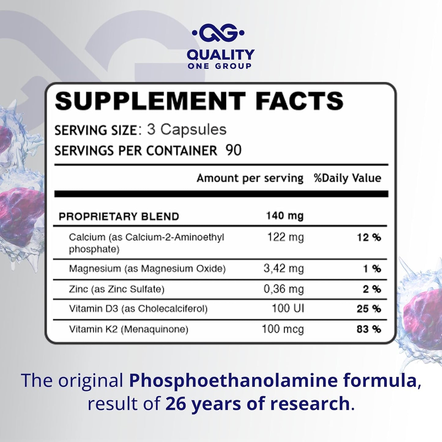 Phosphomax Fosfoetanolamina Capsules - Natural Immune System Booster with 26 Years of Research - 180 Count