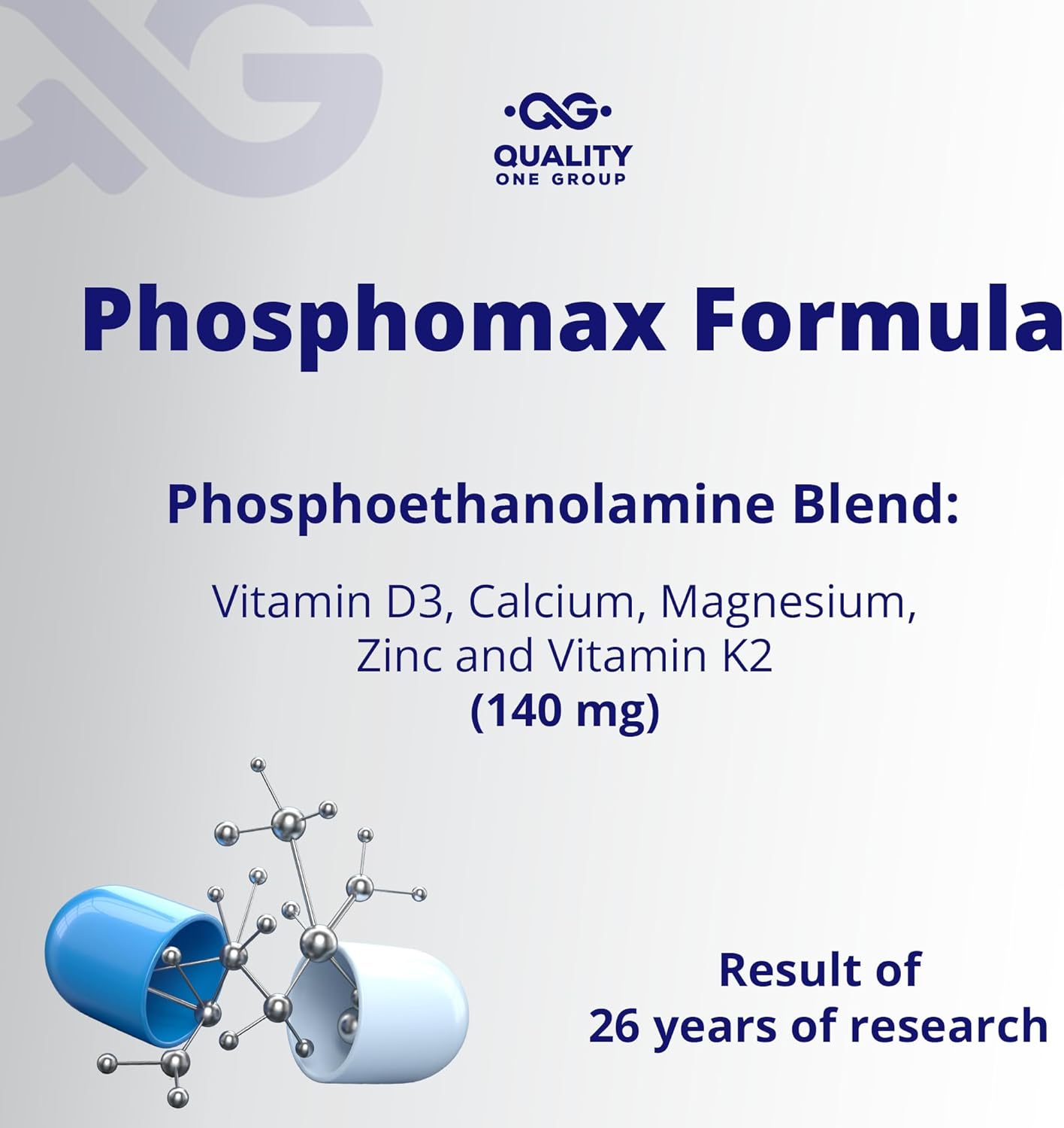 Phosphomax Fosfoetanolamina Capsules - Natural Immune System Booster with 26 Years of Research - 180 Count