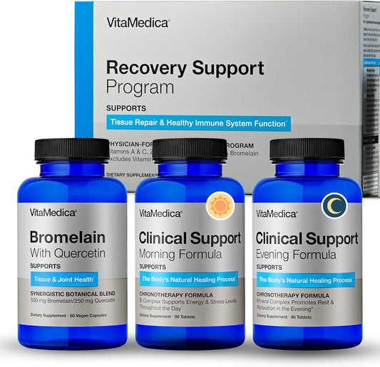 Physician-Designed Post Surgery Recovery Supplement Program with Vitamins, Minerals, Antioxidants, Bromelain, and Quercetin for Healing