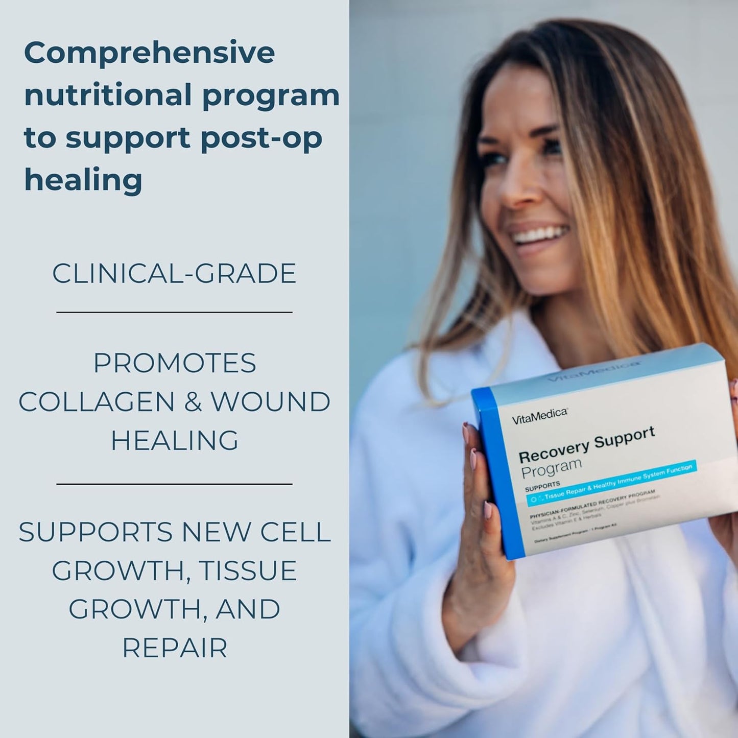 Physician-Designed Post Surgery Recovery Supplement Program with Vitamins, Minerals, Antioxidants, Bromelain, and Quercetin for Healing