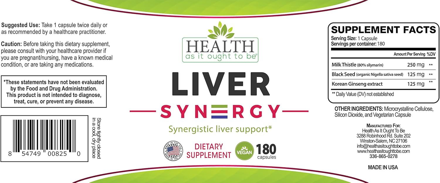 Physician Formulated Liver Health Supplement with Milk Thistle, Black Seed, Korean Ginseng | 180 Capsules for Optimal Health