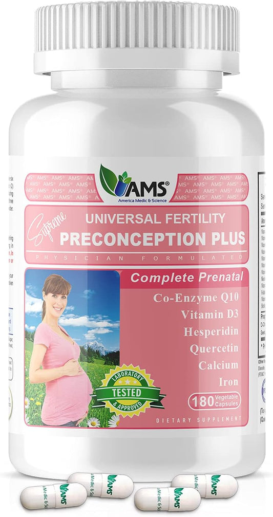 Physician-Formulated Preconception Plus Fertility Supplement for Women Trying to Conceive - 180 Capsules
