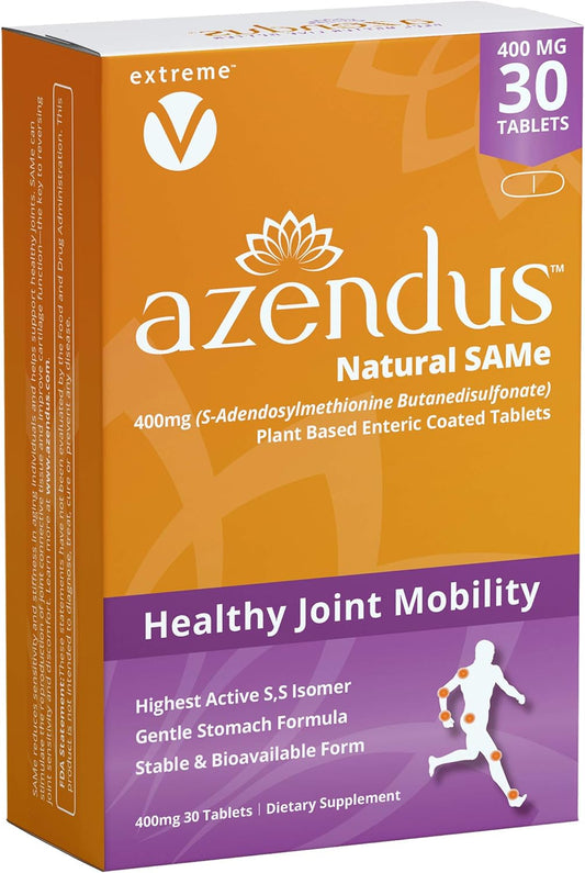 Physician Trusted Azendus SAM-e Joint Support Tablets, 400mg, 30 Count, Enteric Coated, #1 Recommended Joint Supplement