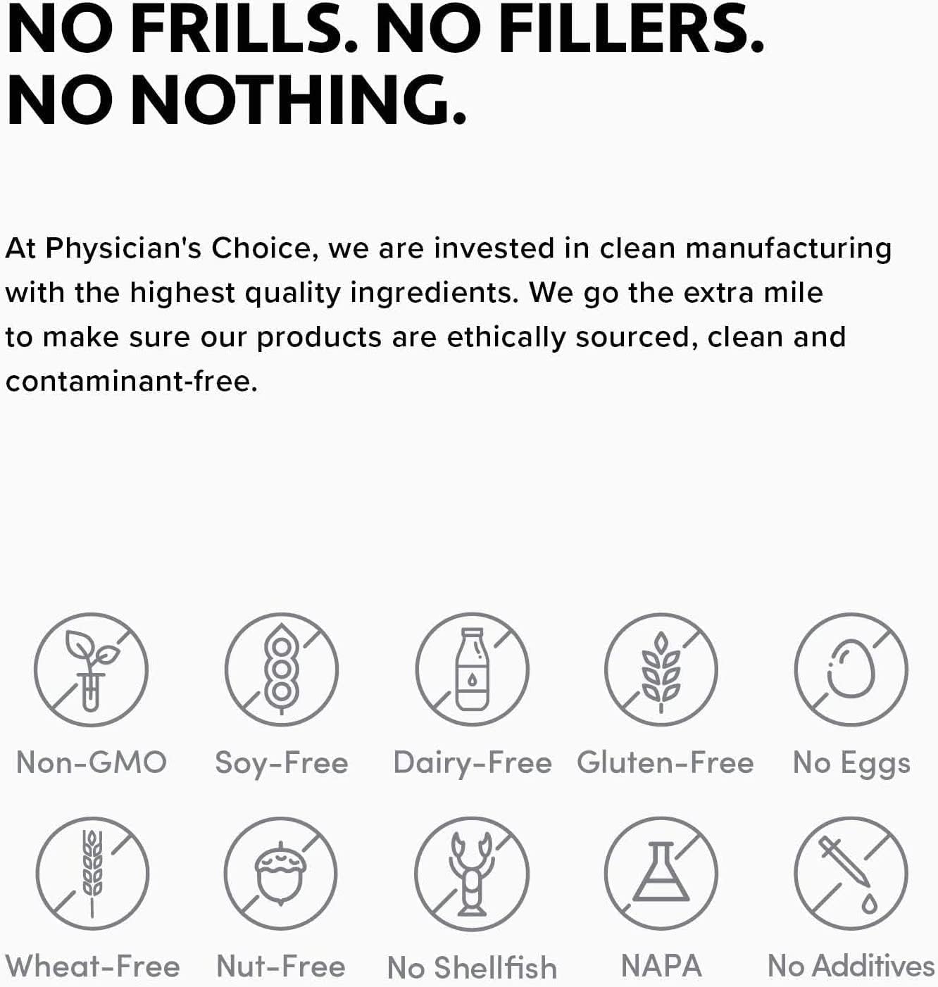 Physician's CHOICE Collagen Peptides: Hydrolyzed Protein Powder for Hair, Skin, Joints - Grass Fed, Non-GMO Formula