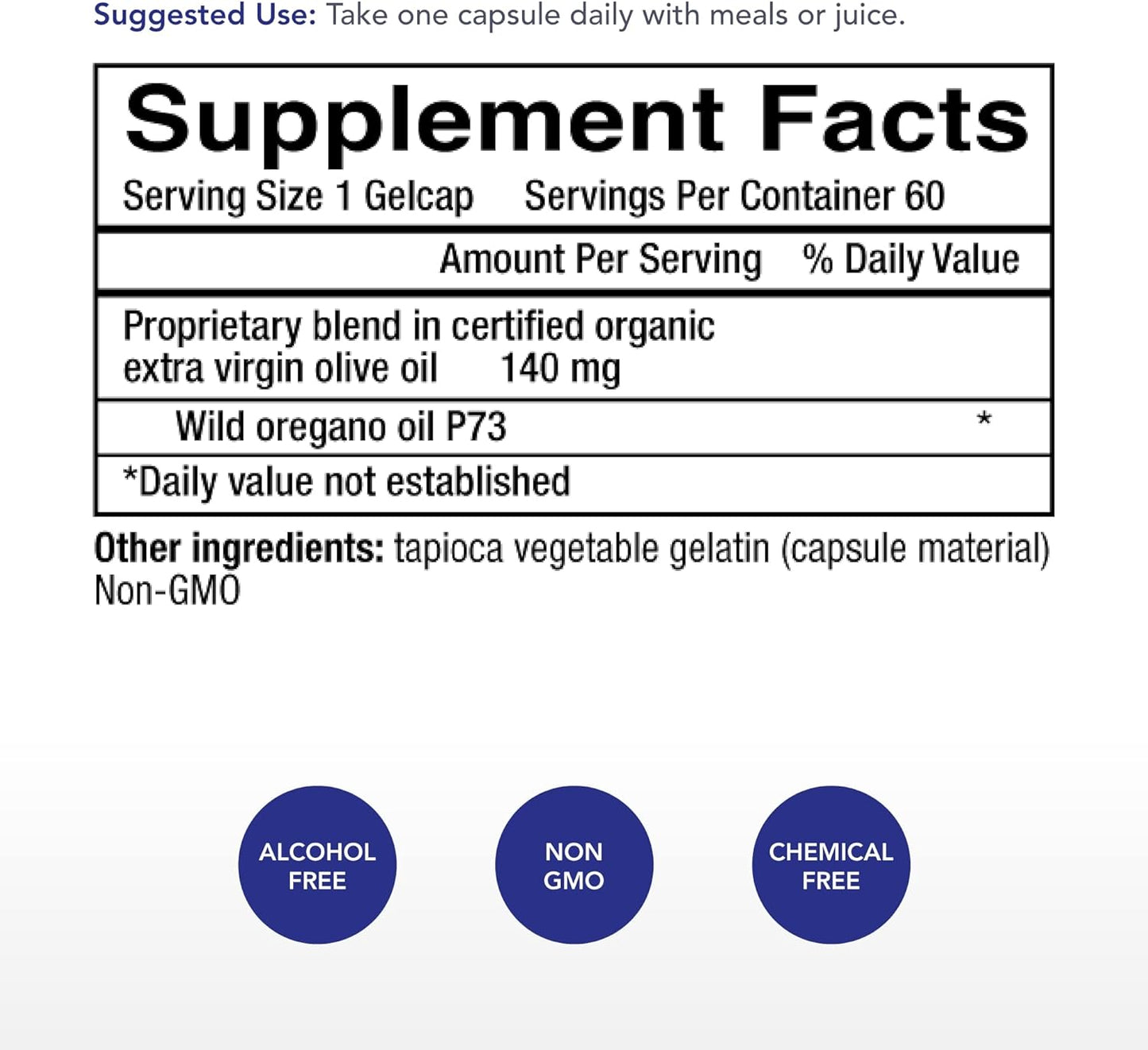 Physician's Strength Wild Oil of Oregano Gelcaps - Non-GMO - 60 Servings - 60 Count