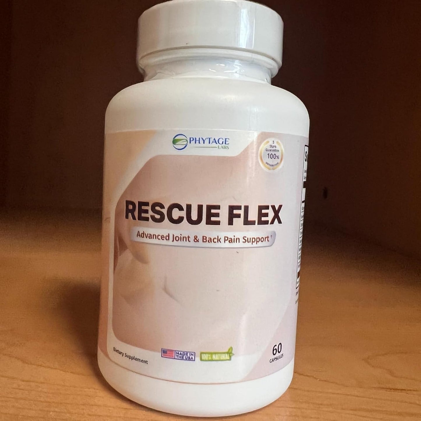 Phytage Labs Rescue Flex Joint Health Capsules with Boswellia, MSM, Turmeric for Back, Bones, Mobility - 60ct