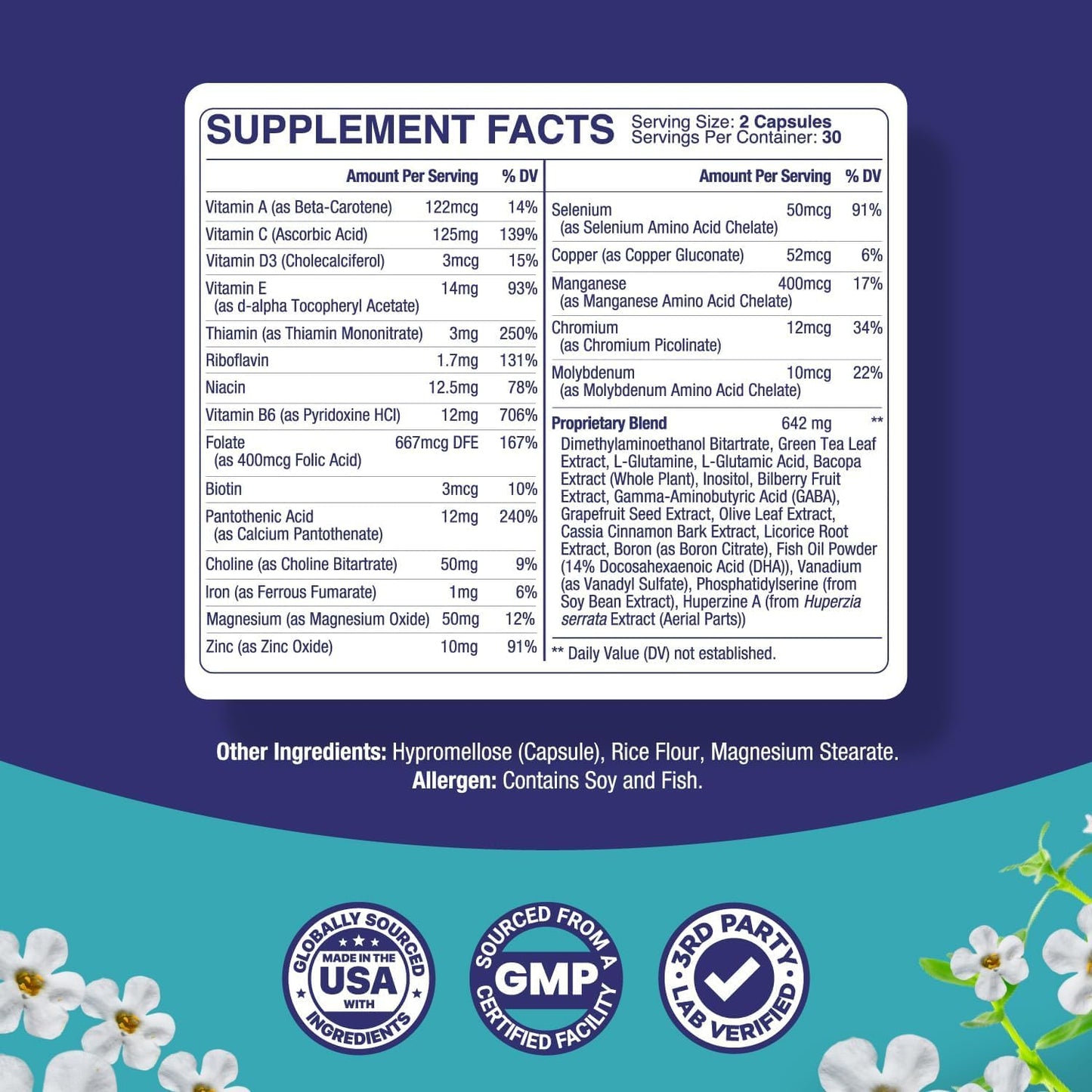 Phytoral Nootropic Brain Supplement - Memory & Focus Enhancer - Cognitive Health Complex - 60 Capsules