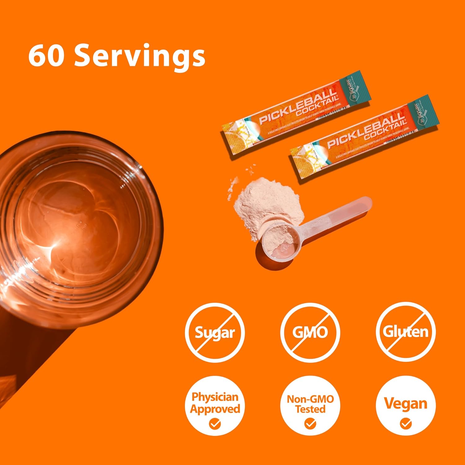 Pickleball Cocktail Orange Flavor Drink Mix - 60 Servings