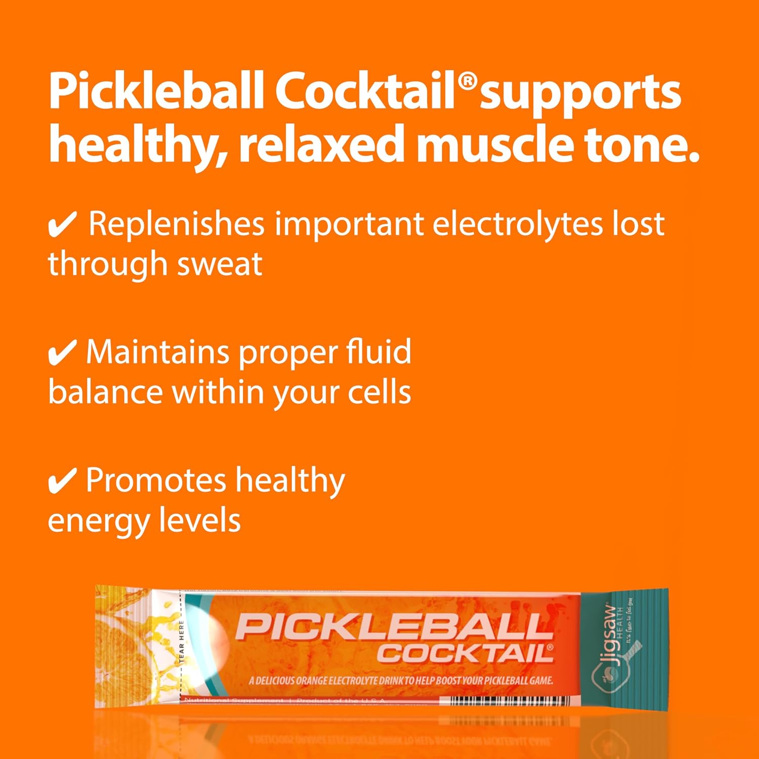 Pickleball Cocktail Orange Flavor Drink Mix - 60 Servings