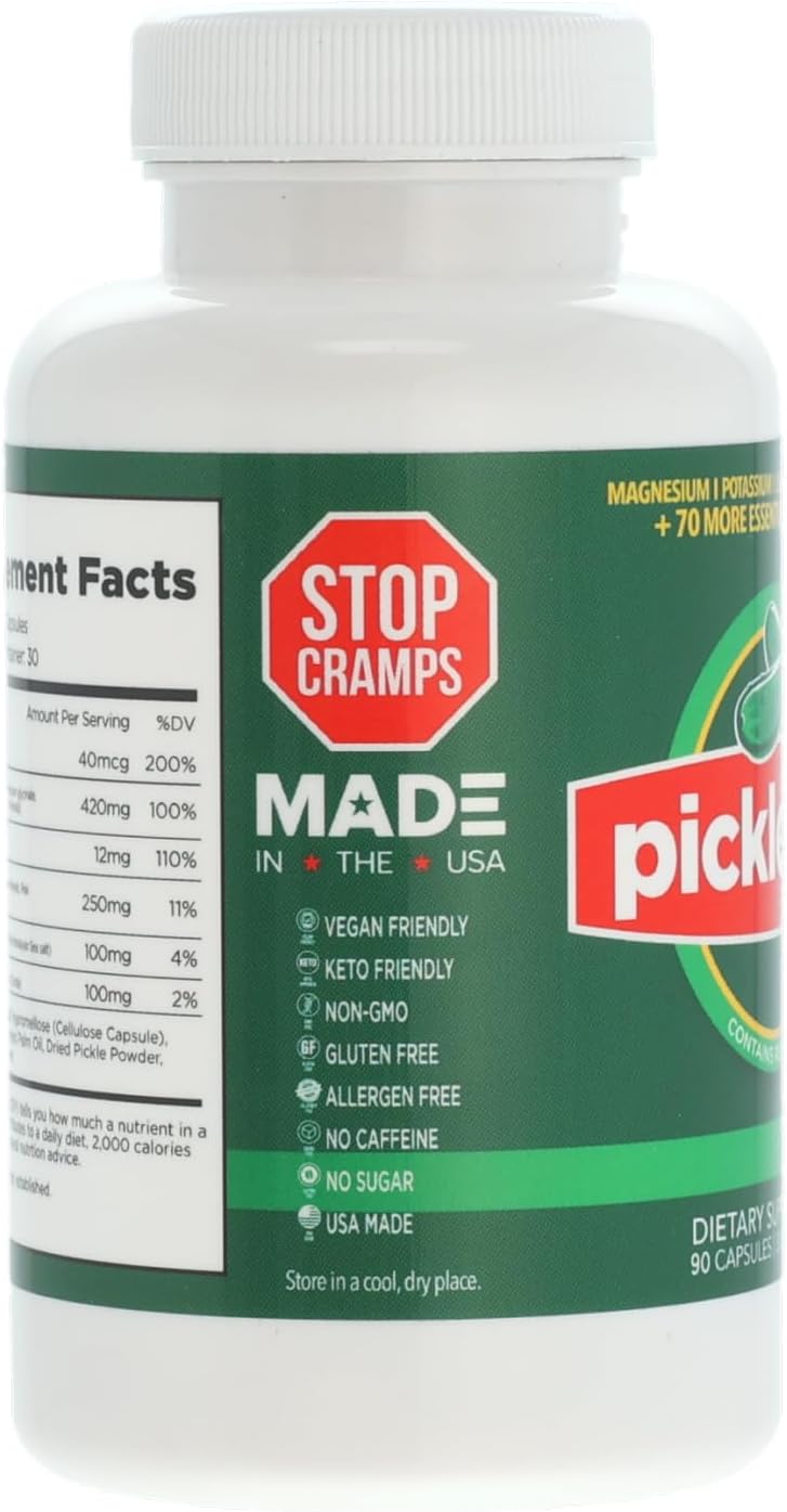PicklePill Cramp Defense Tablets for Rapid Muscle Recovery - Electrolyte Hydration Powder with Vitamins and Minerals, 90 Count