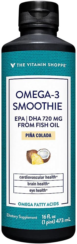 Pina Colada Omega 3 Fish Oil for Heart, Joint, and Brain Health (16 fl oz)