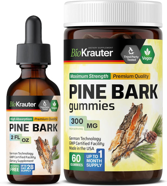 Pine Bark Tincture and Gummies Bundle - 2 Fl. Oz. Tincture and 60 Gummies