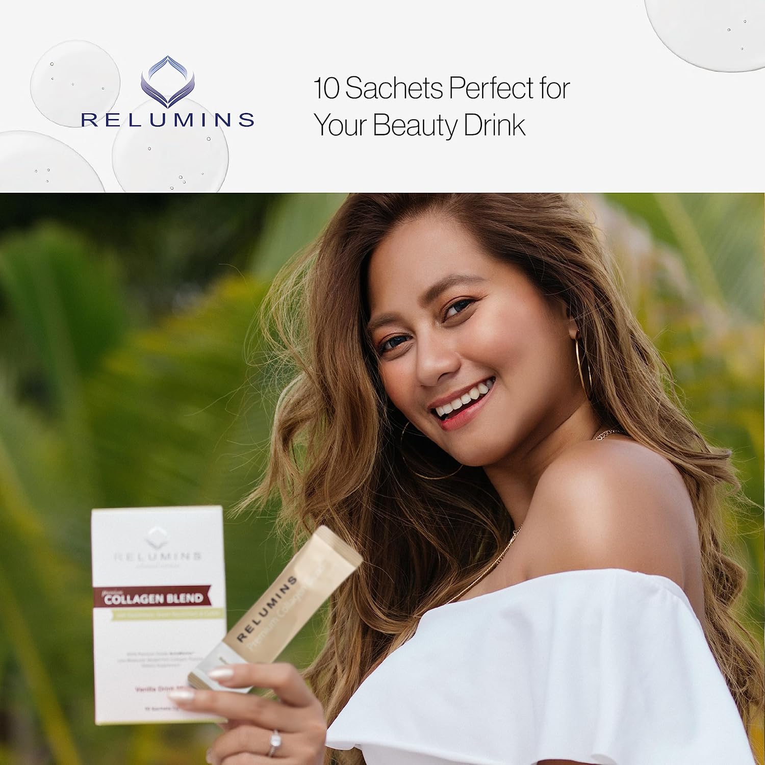 Pineapple Flavored Marine Collagen Powder Drink Mix with Glutathione, Green Tea, CoQ10, & Hyaluronic Acid for Glowing Skin - 110 Sachets