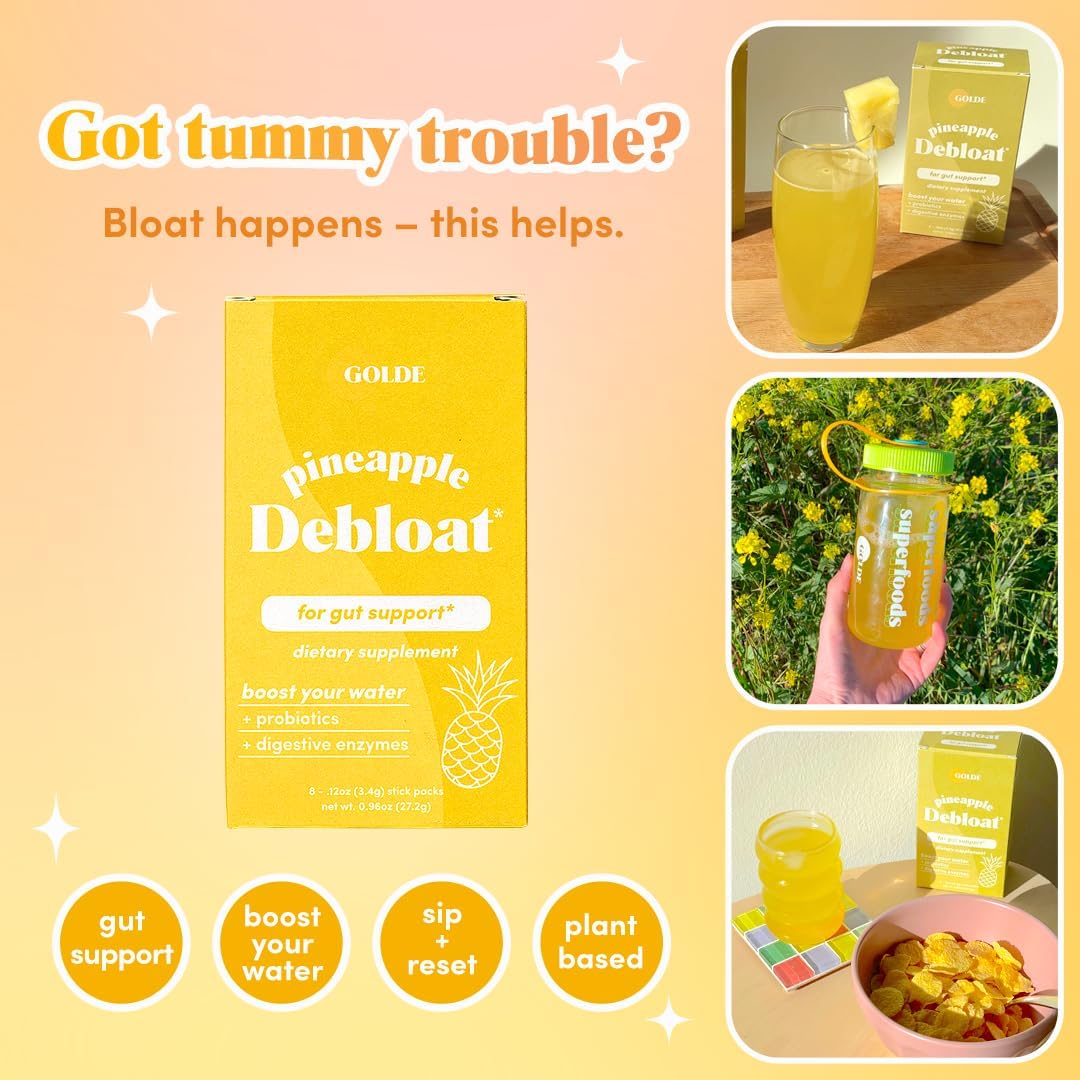 Pineapple Probiotic Supplement for Natural Bloat Relief and Digestive Balance - Vegan, Keto, Low-Sugar (8 Servings)