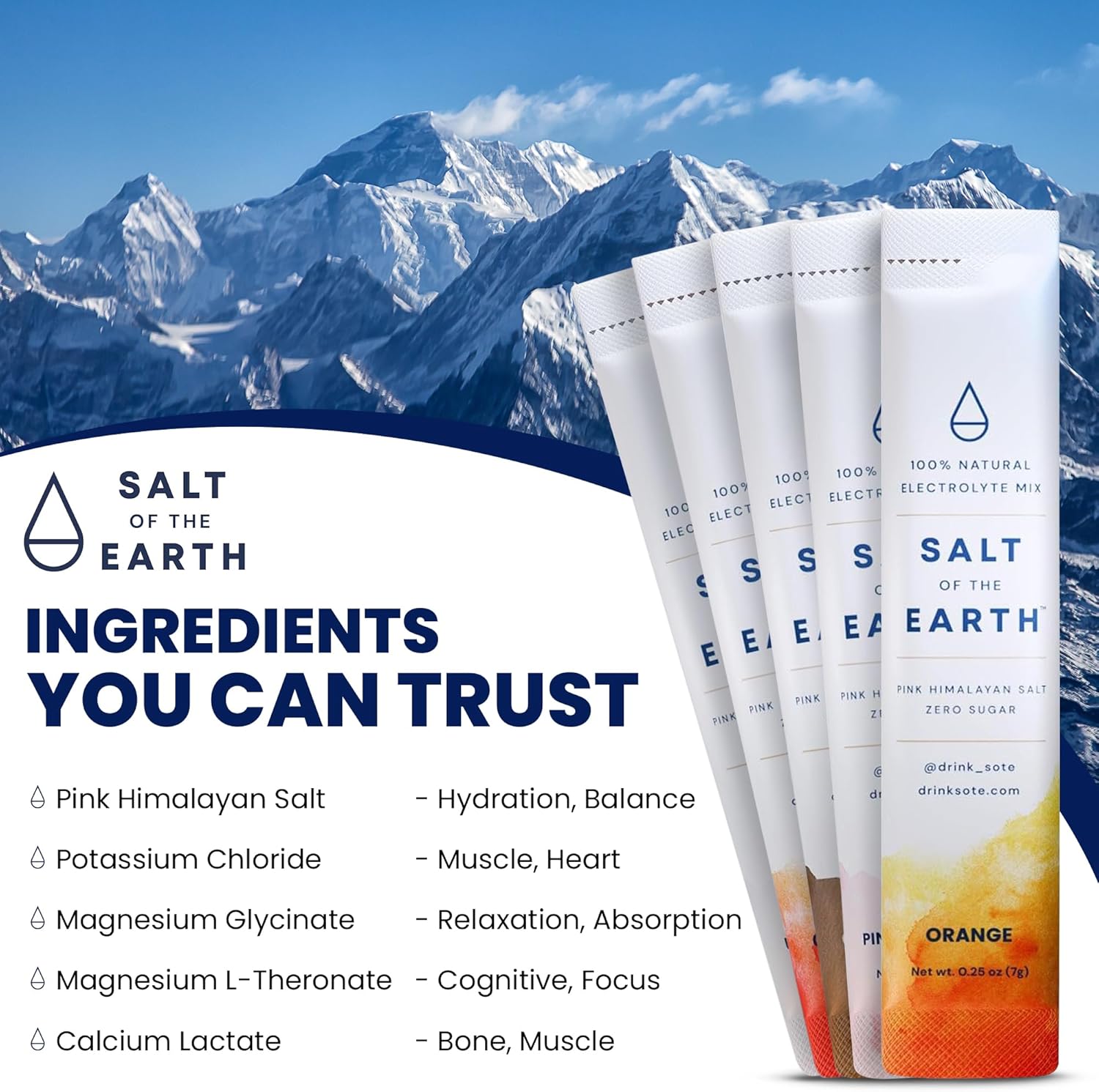 Pink Himalayan Salt Electrolyte Hydration Powder Packets - Zero-Sugar, Premium Ingredients, Keto & Paleo Friendly - 30 Chocolate Sticks