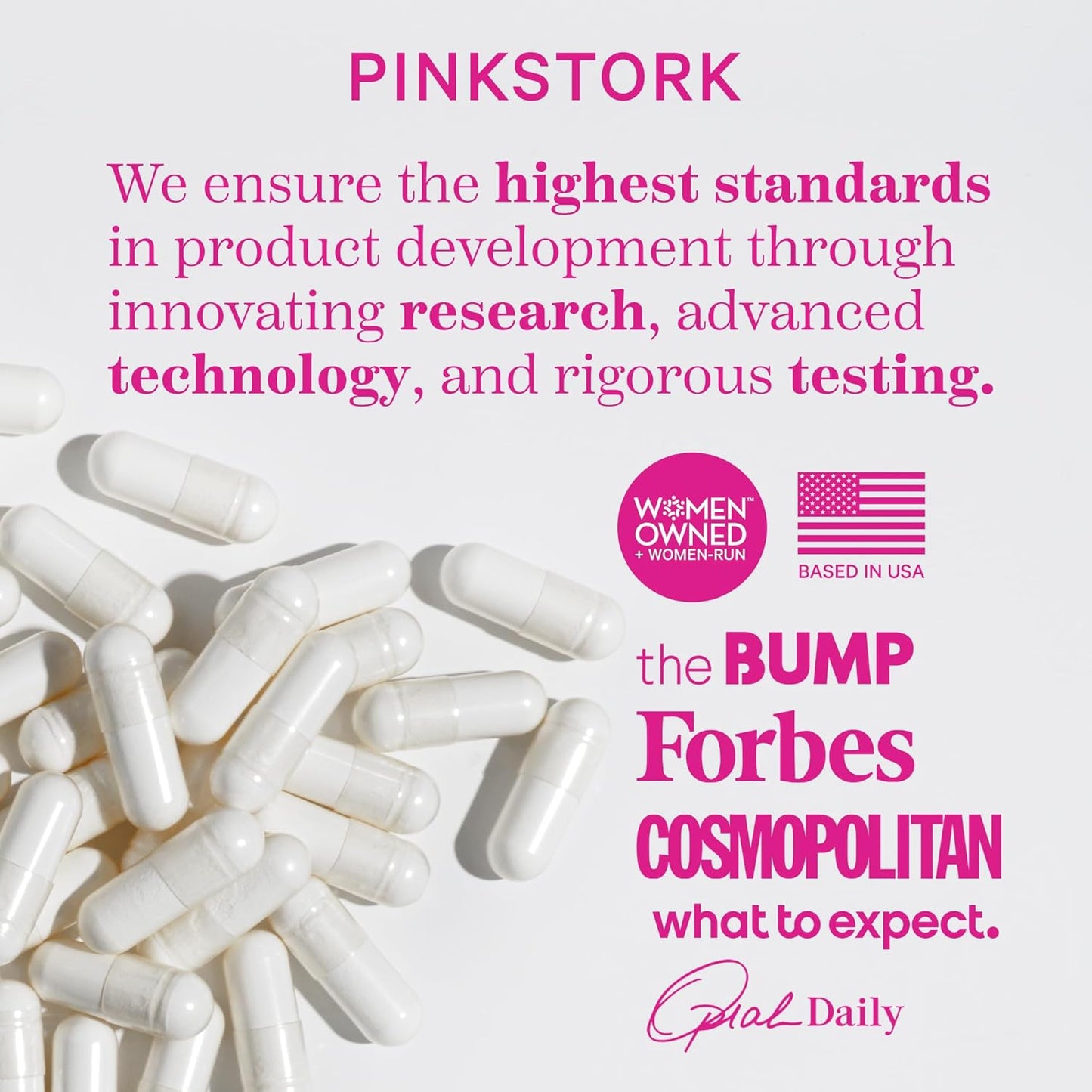 Pink Stork Magnesium Glycinate with Vitamin D - Women's Natural Calm Support Supplement - 2 Pack