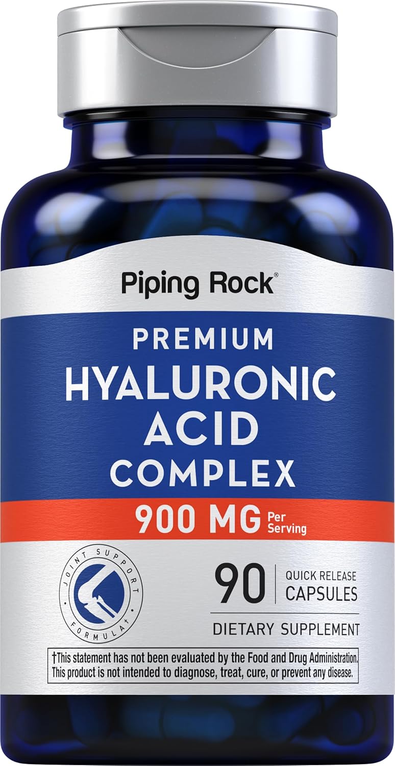 Piping Rock Hyaluronic Acid Complex Capsules 900mg with MSM | Non-GMO, Gluten Free | 90 Count