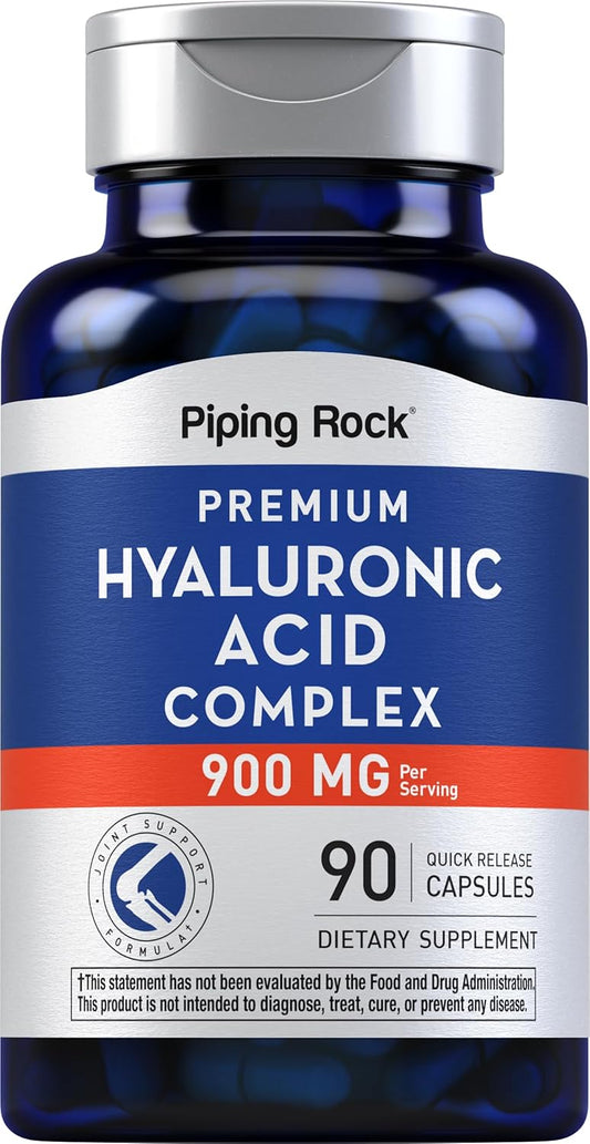 Piping Rock Hyaluronic Acid Complex Capsules 900mg with MSM | Non-GMO, Gluten Free | 90 Count