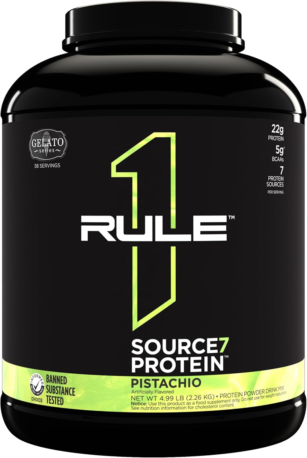 Pistachio Gelato Protein Powder - 5lb, 22g Protein, 10g EAAs, 7 Premium Sources