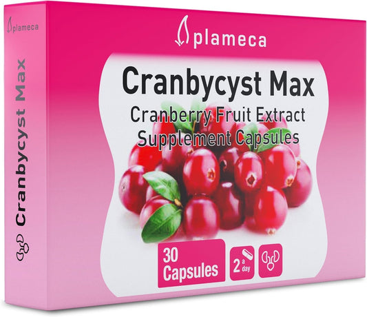 Plameca Cranbycyst Max: Urinary Tract Health Support with Cranberry Fruit Extract and Vitamin C - 30 Capsules